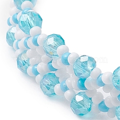 Bracciali di perline di vetro fatti a mano per le donne&nbsp;BJEW-MZ00132-02