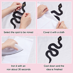 4 pezzo di strass hotfix a forma di serpente in 4 colori (adesivo hot melt sul retro)&nbsp;DIY-NB0013-25