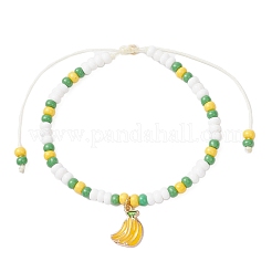 9 bracciale con ciondolo in lega smaltata a tema frutta&nbsp;BJEW-MZ00206-02
