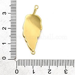 Messing Micro Pave klare Zirkonia Emaille Blatt Verbinder Charms&nbsp;KK-V011-25G-F