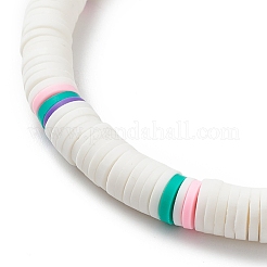 Bracelet extensible heishi surfeur en argile polymère fait à la main&nbsp;BJEW-JB08903