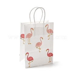 Tragetaschen aus Kraftpapier mit Flamingo-Aufdruck&nbsp;ABAG-B006-01