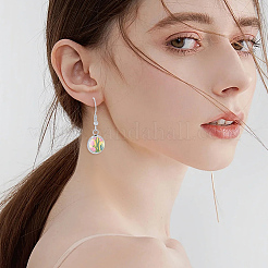 Kits para hacer aretes colgantes de acero inoxidable 304 con cúpula en blanco&nbsp;STAS-UN0062-06A