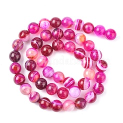 Chapelets de perles en agate rayée naturelle/agate à bandes&nbsp;X-G-K166-13-8mm-03
