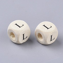 Bedruckte Naturholzperlen&nbsp;WOOD-T026-001L