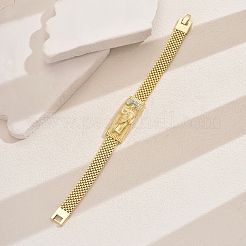 Bracciali a maglie in ottone con pantera per donna&nbsp;NQ9086