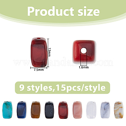 135pcs 9 Farben Acrylperlen&nbsp;OACR-DC0001-39