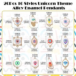 24 Stück 12 Stile Legierung Emaille Böse Augen Anschluss Charms&nbsp;FIND-CJ0003-14B