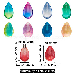 200pcs 2 transparente Glasanhänger im Stil charm&nbsp;GLAA-TA0001-12
