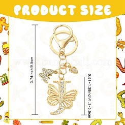 Llavero de aleación de rhinestone y hierro&nbsp;KEYC-YW00279-05