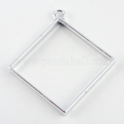 Rack-Beschichtung Legierung Raute offenen Lünette Anhänger&nbsp;X-PALLOY-S047-22D-FF