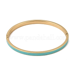 Bracciali rigidi da donna in acciaio inossidabile 304 smaltato con cerniera.&nbsp;SA-CBAC920-15G-01C