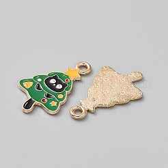 Pendentifs en alliage émaillé sur le thème du chat de Noël&nbsp;ENAM-CJC0013-16E