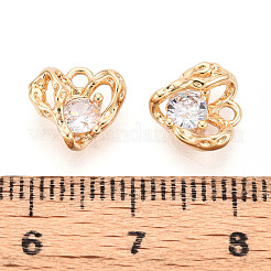 Latón micro pavimenta claro cubic zirconia encantos&nbsp;KK-N267-12G
