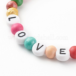 Ensembles de bracelets extensibles en perles de bois naturel rondes pour parent et enfant&nbsp;BJEW-JB06337