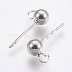 Orecchini a perno con sfera in acciaio inossidabile 304 anti-ossidazione&nbsp;STAS-P196-01