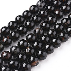 Natürliche schwarze Turmalin Perlen Stränge&nbsp;G-F666-05-8mm