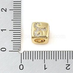 Perle europee in zircone chiaro con micro pavè di zirconi chiari&nbsp;KK-K368-01G-01