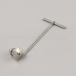 Pince à cravate en laiton avec chaînettes&nbsp;KK-WH0083-11P