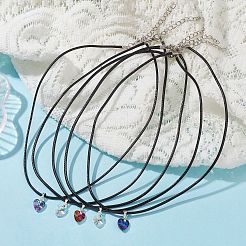 Collane con ciondolo a forma di cuore in vetro&nbsp;NJEW-JN04476