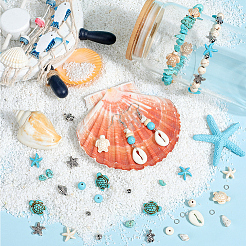 Kits de perles synthétiques turquoise et alliage pour la fabrication de bijoux sur le thème de l'océan&nbsp;DIY-SC0027-41