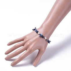 Bracciali con perline di lapislazzuli naturali&nbsp;BJEW-JB04933-04