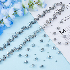 Chapelets de perles en verre transparent électrolytique&nbsp;EGLA-FI0001-01B