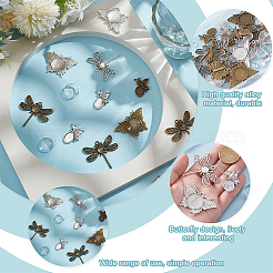Pendentifs cabochons en alliage de style tibétain avec cabochons en verre transparent&nbsp;DIY-GO0002-31C