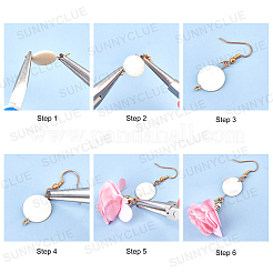Kits de fabrication de boucles d'oreilles pendantes en tissu fleuri à faire soi-même&nbsp;DIY-SC0013-04