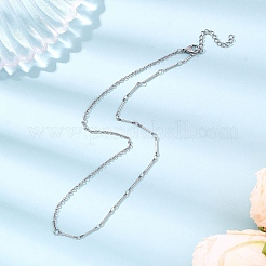 Collares de cadena de eslabones de barra de latón y cadena de cable de acero inoxidable 304 para mujer&nbsp;NJEW-JN05547-02