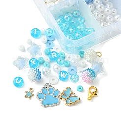Kit di gioielli con braccialetti rotondi in acrilico e perle di vetro fai da te&nbsp;DIY-FS0006-29B