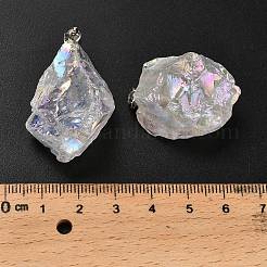 Galvanisierte rohe natürliche Quarzkristallanhänger&nbsp;G-Q481-20P-07