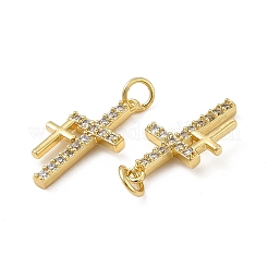 Pendentifs avec zircon cubiques à micro-pavés en laiton&nbsp;KK-E068-VB262