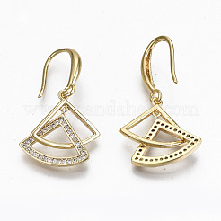 Orecchini pendenti in ottone con micro pavé di zirconi chiari&nbsp;KK-R117-015-NF