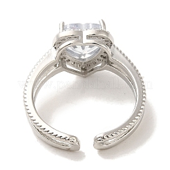 Bagues en laiton avec micro pavé de zircone cubique pour femmes&nbsp;RJEW-E295-16P