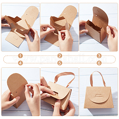 Boîte-cadeau de bonbons en papier kraft pliable&nbsp;CON-WH0094-24A