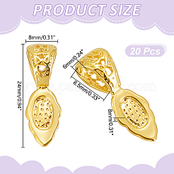 20 pièce de pinces à pince en laiton plaqué pour rack&nbsp;KK-HY0004-21G