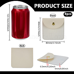 Sacs d'emballage de bijoux cadeaux carrés en cuir PU et PVC avec bouton-pression&nbsp;ABAG-WH0062-06B