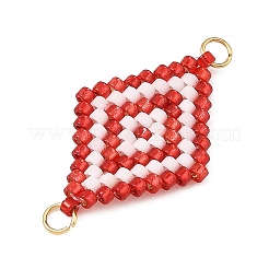 Breloques de connecteur de perles de rocaille en verre&nbsp;PALLOY-MZ01416-02