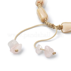 Set di 3 braccialetti con perline intrecciate a forma di cubo di pietre preziose naturali di 3 stili&nbsp;BJEW-TA00345