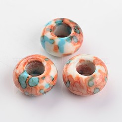 Gefärbte Rondelle natürliche Ozean weiße Jade Perlen&nbsp;X-G-D782-M