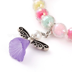 Acryl Schutzengel Charm Stretch Armbänder für Kinder&nbsp;BJEW-JB05866