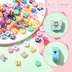 100pcs 2 Arten handgemachte Polymer-Ton-Perlen&nbsp;CLAY-YW0002-39