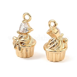 Pendentifs avec zircon cubiques à micro-pavés en laiton&nbsp;KK-C155-16G-01