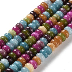Gefärbt natürlichen weißen Jade Perlen Stränge&nbsp;X-G-B124-B01-01