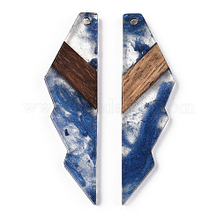 Grands pendentifs en résine transparente et bois de noyer&nbsp;RESI-ZX017-66