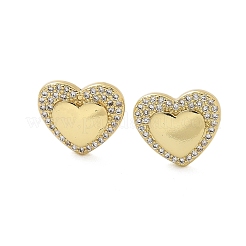 Aretes de circonita cúbica transparente con micropavé de latón para mujer&nbsp;EJEW-U034-02G-02