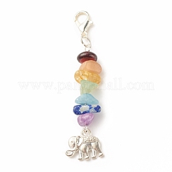 Décorations de pendentifs en pierres précieuses naturelles sur le thème du chakra&nbsp;HJEW-JM00645