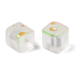 Mattierte Glasperlen mit goldenem Glitzerpulver&nbsp;LS-DGLA-NH001-8mm-01E