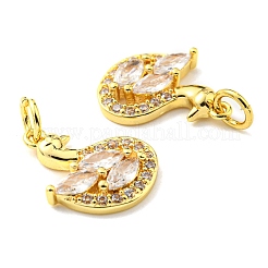 Porte micro ouvrent pendentifs zircone cubique en laiton de placage&nbsp;LS-KK-D036-18G